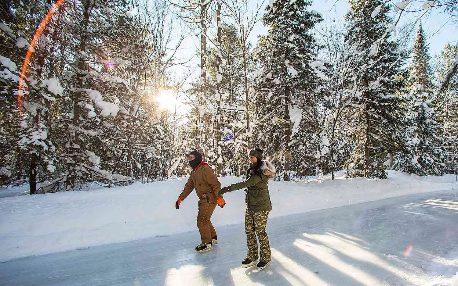Kamloops outdoor ice rink at Riverside Park winter